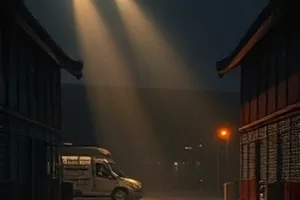 成人抖音首页横版主视觉：竖屏短剧播放器界面与深夜剧场灯牌